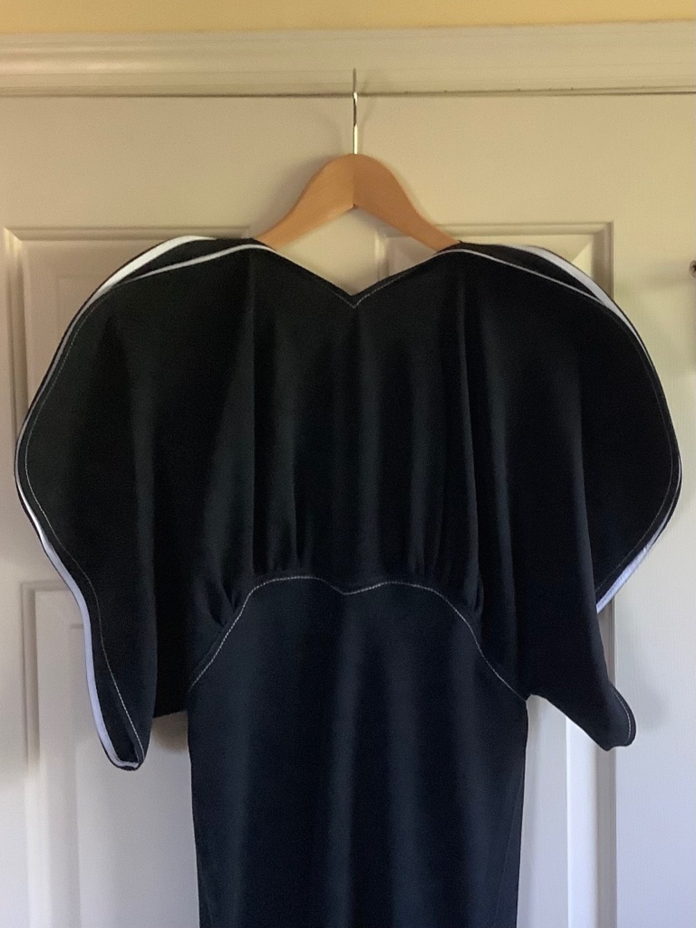 VICTORIA BECKHAM Drape Sleeve Crepe Midi/ Maxi Dress Black SZ US 8/ UK 12 - Picture 5 of 16